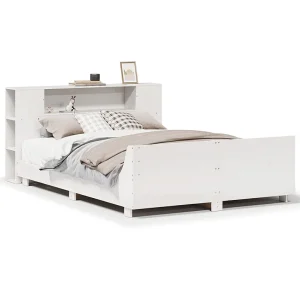 Bedframe zonder matras massief grenenhout wit 140×200 cm Bedframe zonder matras massief grenenhout wit 140×200 cm