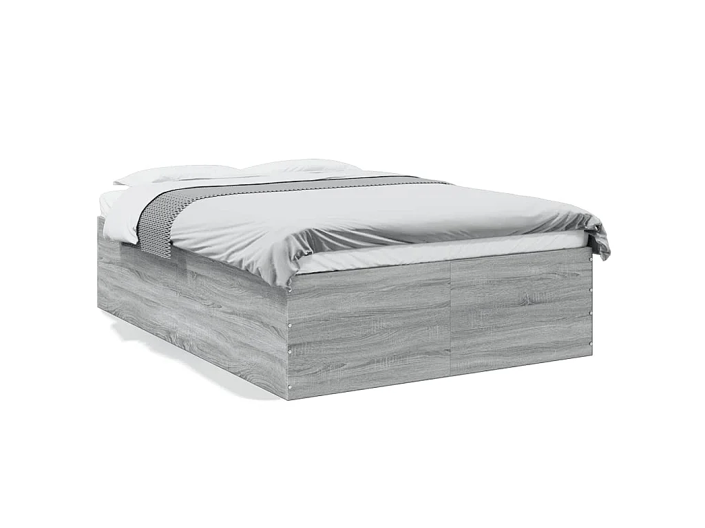 Bedframe bewerkt hout grijs sonoma eikenkleurig 135x190 cm
