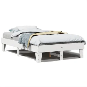 Bedframe zonder matras massief grenenhout wit 135×190 cm Bedframe zonder matras massief grenenhout wit 135×190 cm