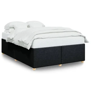 Bedframe zonder matras stof zwart 140×190 cm Bedframe zonder matras stof zwart 140×190 cm