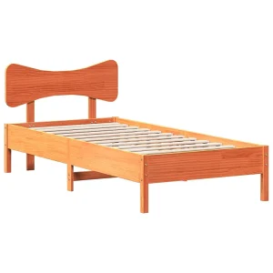 Bedframe zonder matras massief grenenhout wasbruin 90×200 cm Bedframe zonder matras massief grenenhout wasbruin 90×200 cm