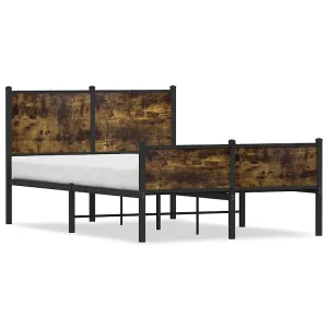 Bedframe zonder matras metaal gerookt eikenkleurig 120×200 cm