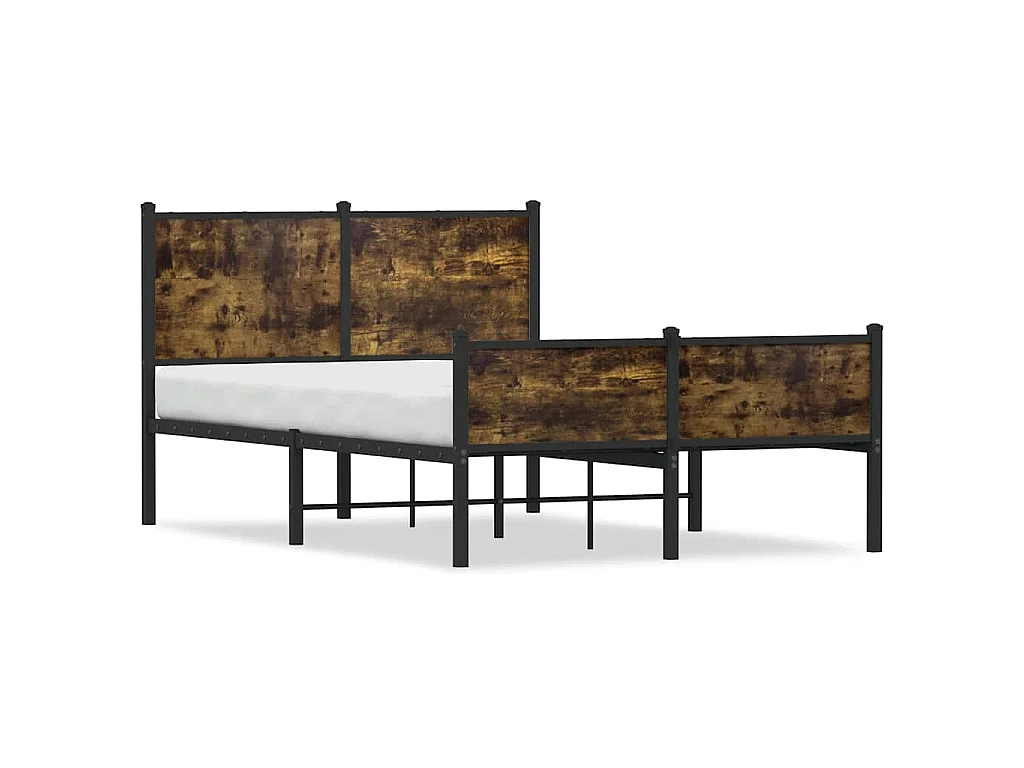 Bedframe zonder matras metaal gerookt eikenkleurig 120x200 cm