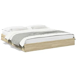 Bedframe met lades bewerkt hout sonoma eikenkleurig 180×200 cm Bedframe met lades bewerkt hout sonoma eikenkleurig 180×200 cm