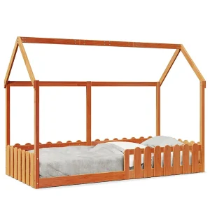 Bedhuis wasbruin massief grenenhout 90×190 cm Bedhuis wasbruin massief grenenhout 90×190 cm