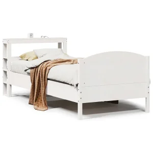 Bedframe zonder matras massief grenenhout wit 75×190 cm Bedframe zonder matras massief grenenhout wit 75×190 cm