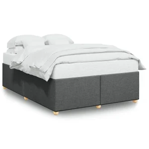 Bedframe zonder matras stof donkergrijs 160×200 cm Bedframe zonder matras stof donkergrijs 160×200 cm