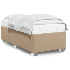 Bedframe kunstleer cappuccinokleurig 90×190 cm