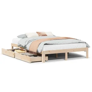 Bedframe met lades massief grenenhout 160×200 cm Bedframe met lades massief grenenhout 160×200 cm