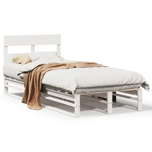 Bedframe zonder matras massief grenenhout wit 90×190 cm Bedframe zonder matras massief grenenhout wit 90×190 cm