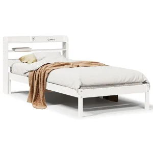 Bedframe zonder matras massief grenenhout wit 90×190 cm Bedframe zonder matras massief grenenhout wit 90×190 cm