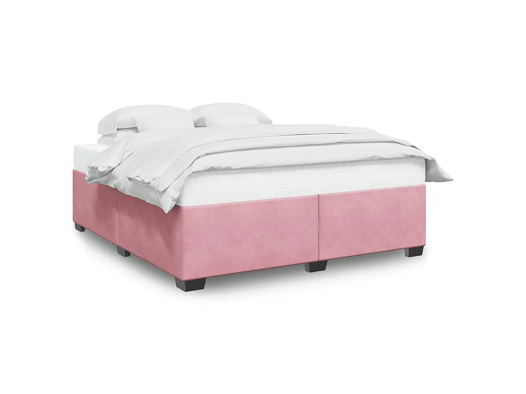 Bedframe fluweel roze 200x200 cm