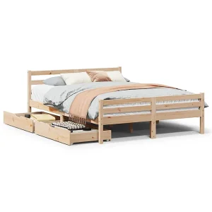 Bedframe zonder matras massief grenenhout 135×190 cm Bedframe zonder matras massief grenenhout 135×190 cm