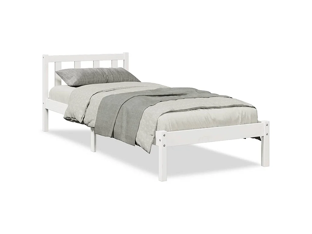 Bedframe extra lang zonder matras grenenhout wit 90x210 cm