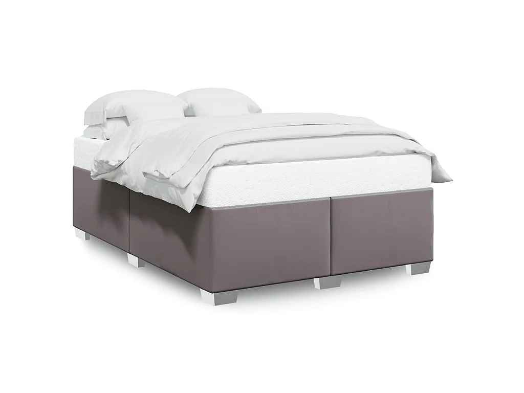 Bedframe kunstleer grijs 140x190 cm