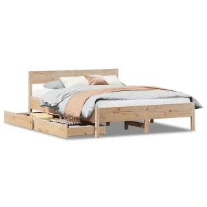 Bedframe zonder matras massief grenenhout 135×190 cm Bedframe zonder matras massief grenenhout 135×190 cm