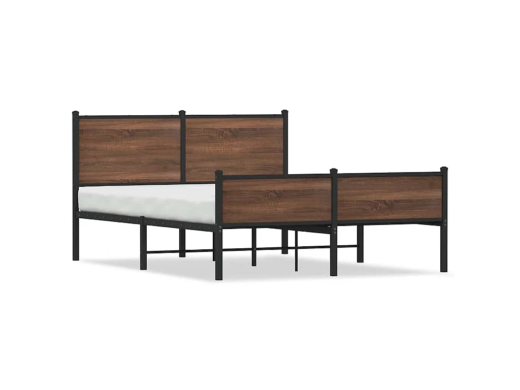 Bedframe zonder matras metaal bruin eikenkleurig 140x200 cm