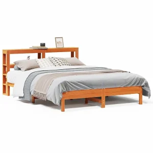 Bedframe zonder matras massief grenenhout wasbruin 140×200 cm Bedframe zonder matras massief grenenhout wasbruin 140×200 cm