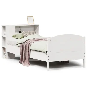 Bed met boekenkast zonder matras grenenhout wit 75×190 cm Bed met boekenkast zonder matras grenenhout wit 75×190 cm
