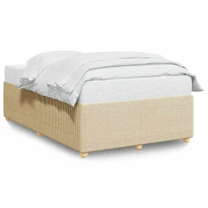 Bedframe zonder matras 120×190 cm stof crèmekleurig