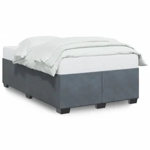 Bedframe zonder matras 120×190 cm fluweel donkergrijs Bedframe zonder matras 120×190 cm fluweel donkergrijs