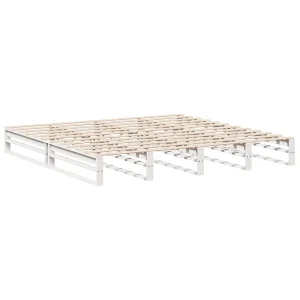 Bedframe zonder matras massief grenenhout wit 180×200 cm Bedframe zonder matras massief grenenhout wit 180×200 cm