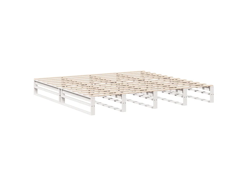 Bedframe zonder matras massief grenenhout wit 180x200 cm