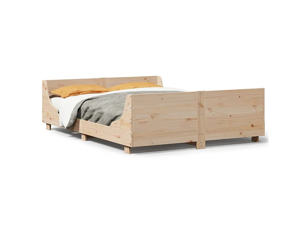 Bedframe zonder matras massief grenenhout 135x190 cm