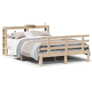 Bedframe met hoofdbord massief grenenhout 150×200 cm