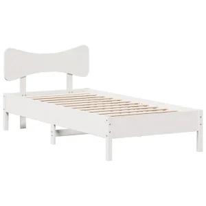 Bedframe zonder matras massief grenenhout wit 75×190 cm Bedframe zonder matras massief grenenhout wit 75×190 cm
