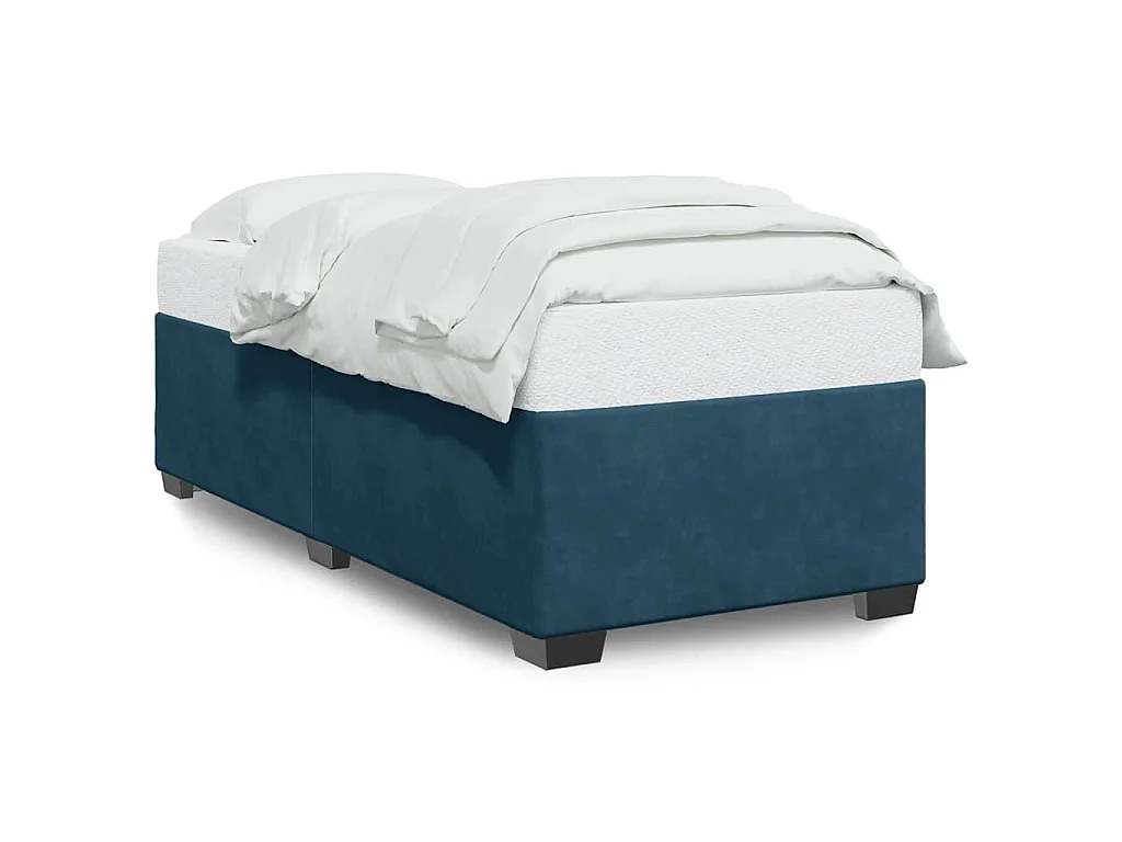 Bedframe fluweel blauw 100x200 cm