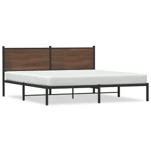 Bedframe zonder matras metaal bruin eikenkleur 183×213 cm