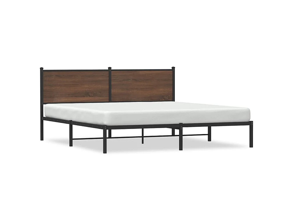 Bedframe zonder matras metaal bruin eikenkleur 183x213 cm