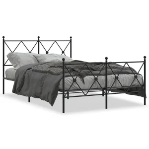 Bedframe met hoofd- en voeteneinde metaal zwart 120×190 cm Bedframe met hoofd- en voeteneinde metaal zwart 120×190 cm