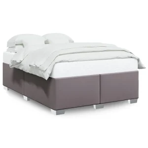Bedframe kunstleer grijs 160×200 cm