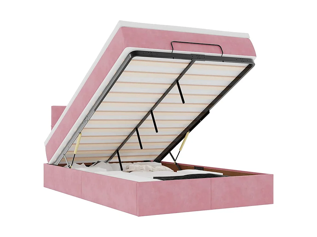 Bed poef met matras 120x190 cm fluweel roze