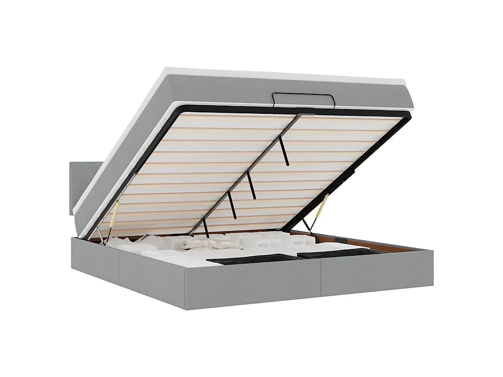 Bed met matras 160x200 cm stof lichtgrijs