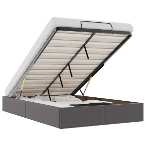 Bedframe zonder matras 120×200 cm kunstleer grijs