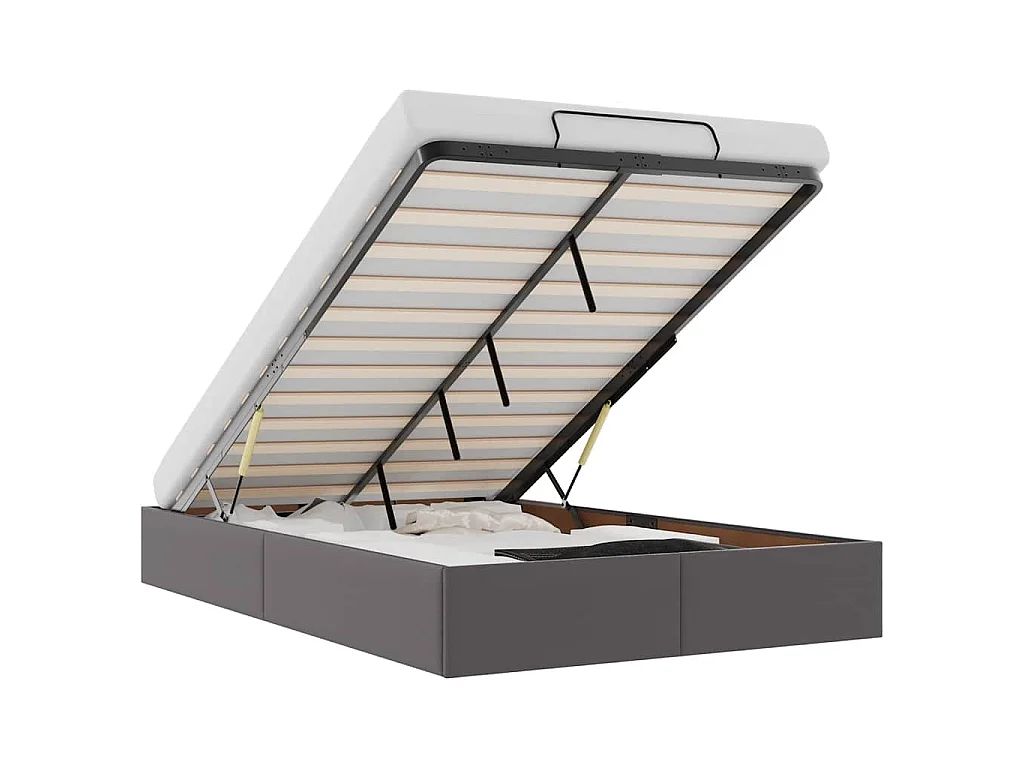 Bedframe zonder matras 120x200 cm kunstleer grijs