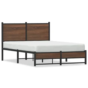 Bedframe zonder matras metaal bruin eikenkleurig 120×200 cm Bedframe zonder matras metaal bruin eikenkleurig 120×200 cm