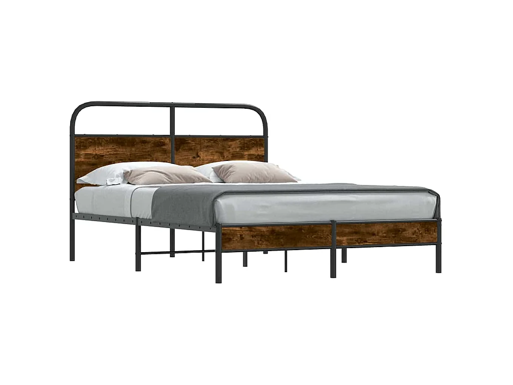 Bedframe zonder matras bewerkt hout gerookt eiken 120x190 cm