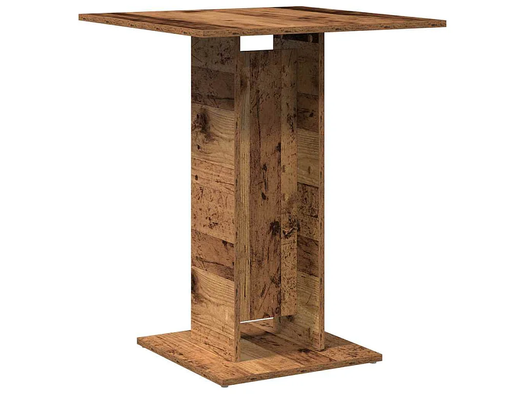 Bistrotafel 60x60x75 cm bewerkt hout oud houtkleurig