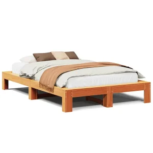 Bedframe zonder matras massief grenenhout wasbruin 120×190 cm Bedframe zonder matras massief grenenhout wasbruin 120×190 cm