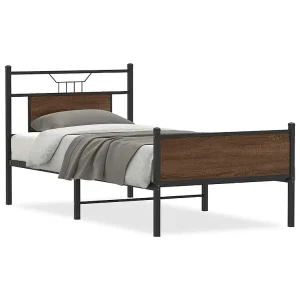 Bedframe zonder matras bewerkt hout bruin eikenkleur 90×190 cm