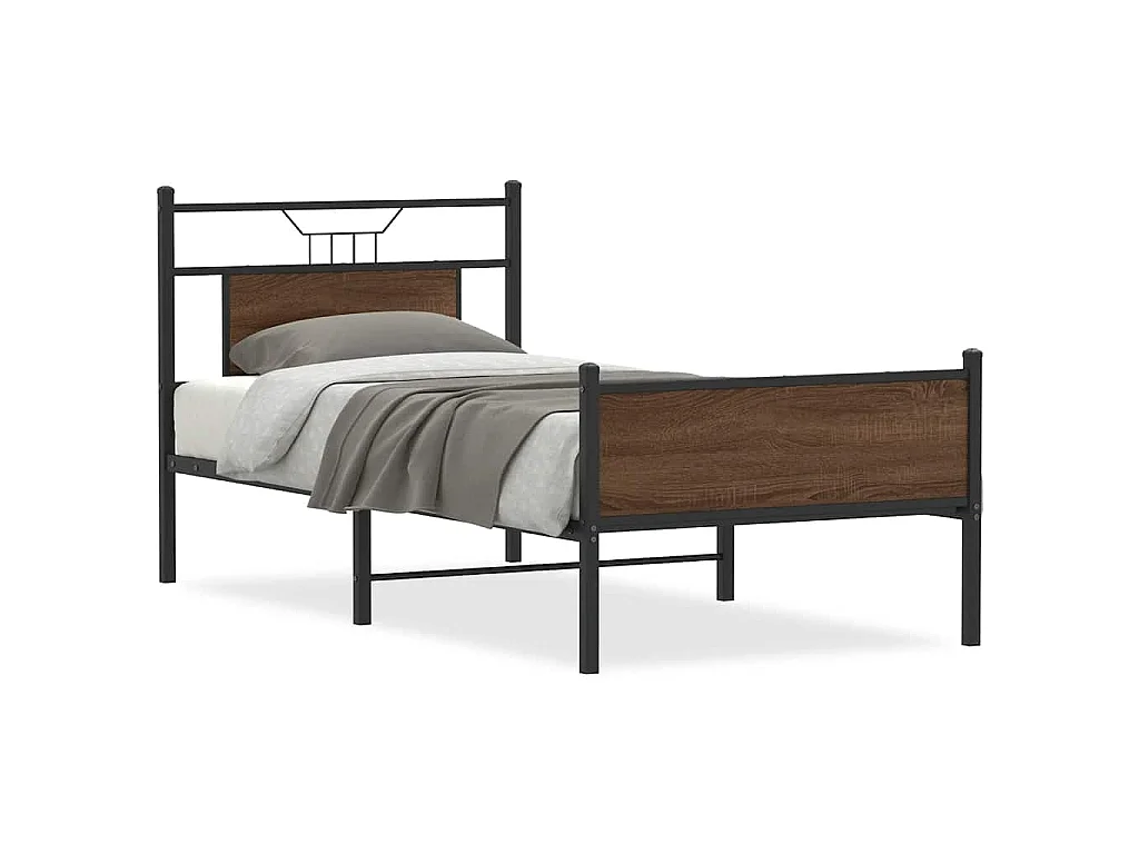 Bedframe zonder matras bewerkt hout bruin eikenkleur 90x190 cm