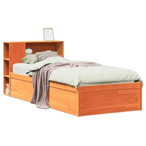 Bedframe zonder matras massief grenenhout wasbruin 100×200 cm Bedframe zonder matras massief grenenhout wasbruin 100×200 cm