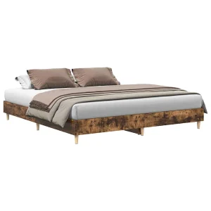 Bedframe zonder matras hout gerookt eikenkleurig 180×200 cm