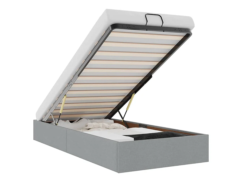 Bedframe zonder matras 90x200 cm stof lichtgrijs