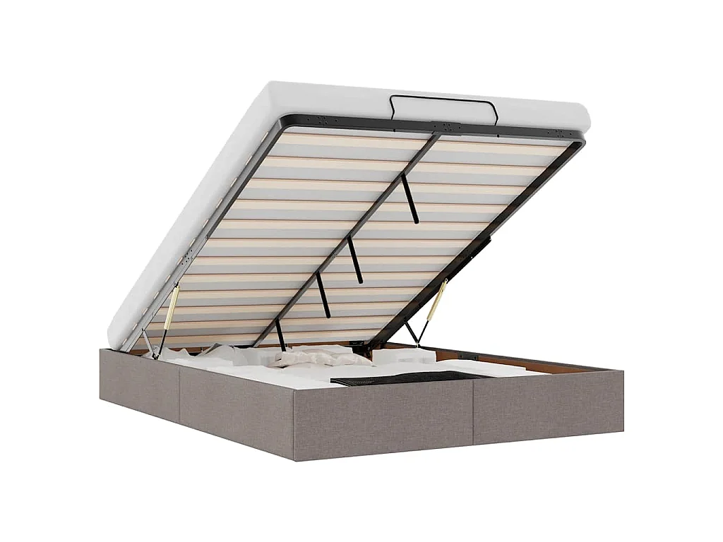 Bedframe zonder matras 140x190 cm stof taupe