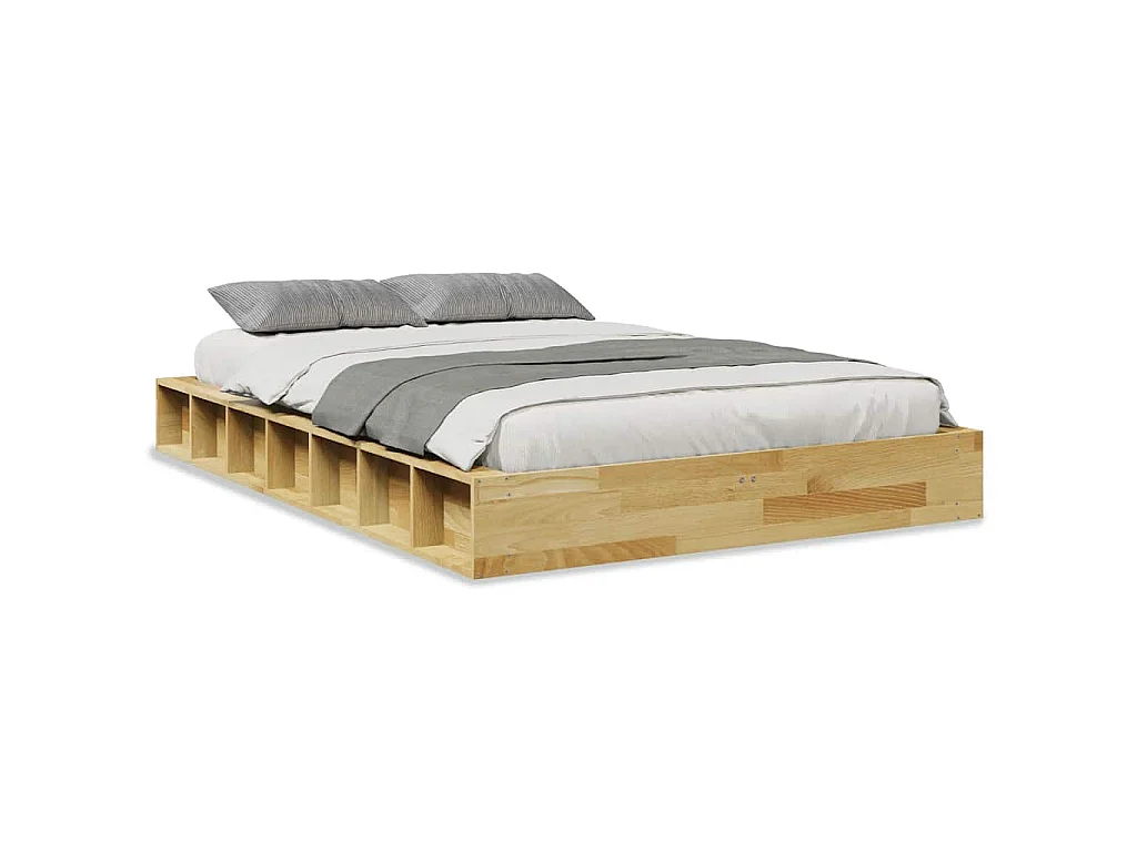 Bedframe zonder matras 120x190 cm massief hout eiken